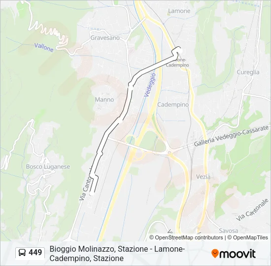 449 Bus Line Map