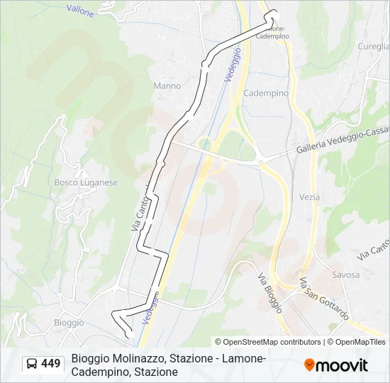 449 Bus Line Map