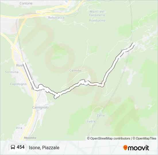 454 Bus Line Map