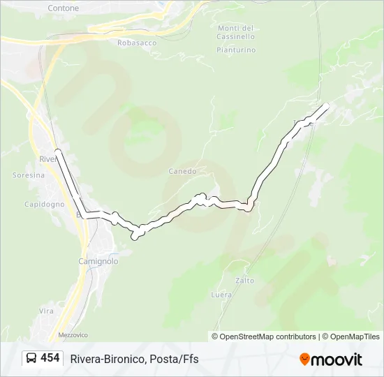 454 Bus Line Map