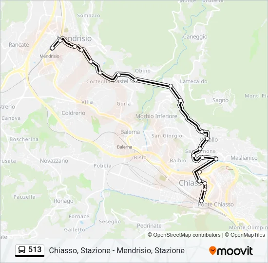 513 Bus Line Map