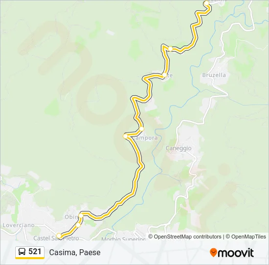 521 Bus Line Map