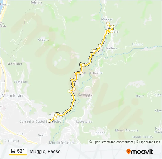 521 Bus Line Map