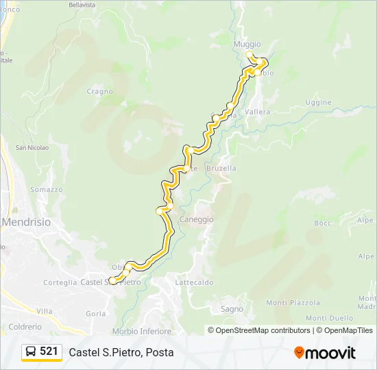 521 Bus Line Map