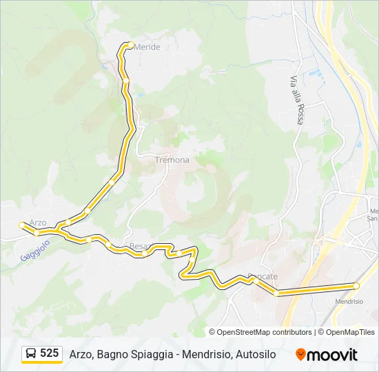 525 Bus Line Map