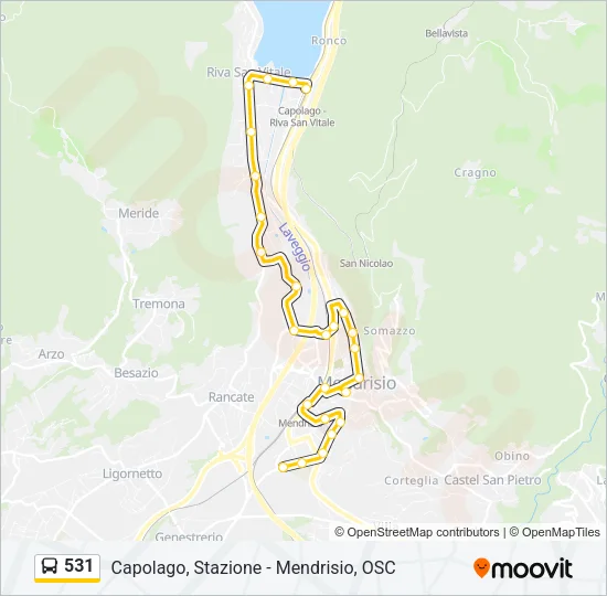 531 Bus Line Map