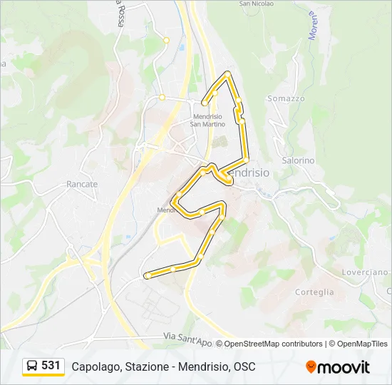 531 Bus Line Map