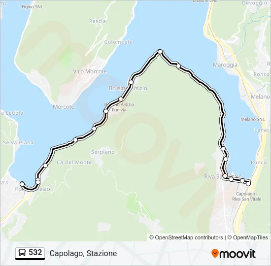 532 Bus Line Map