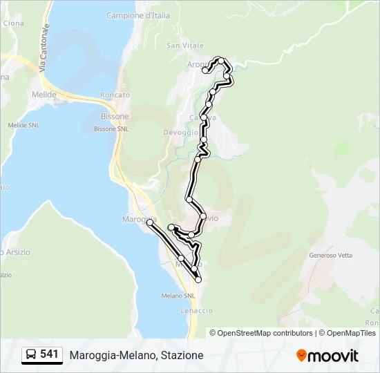541 Bus Line Map