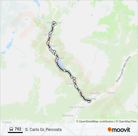 Percorso linea bus 702