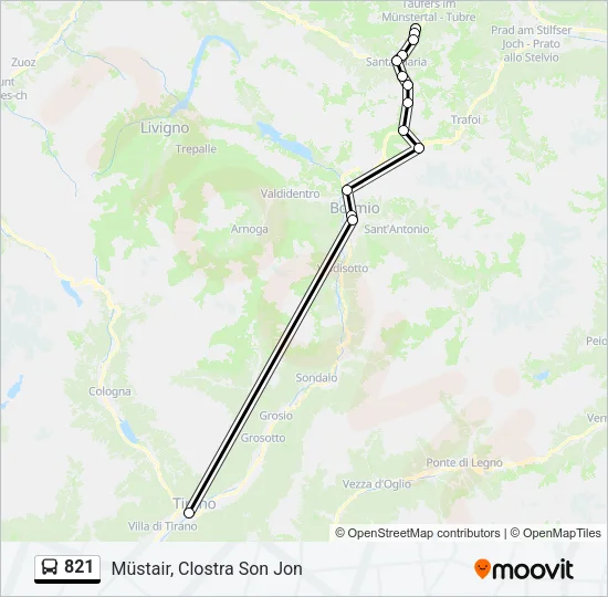 821 Bus Line Map