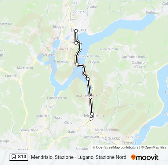 S10 Bus Line Map