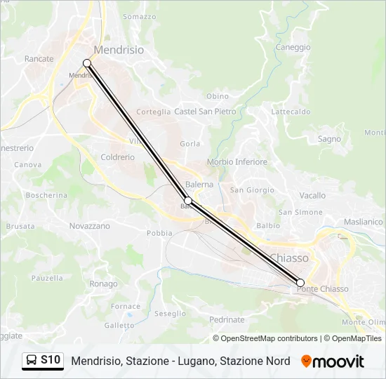S10 Bus Line Map