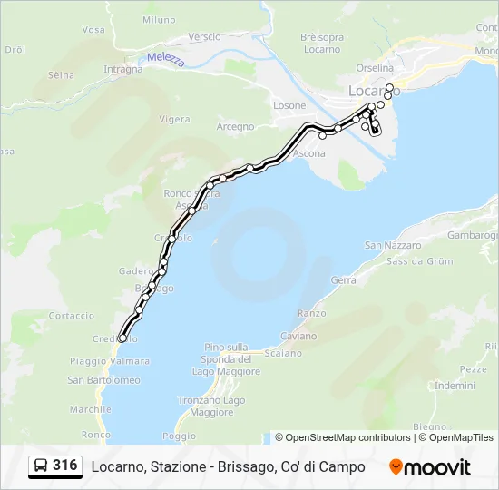 316 Route: Schedules, Stops & Maps - Brissago, Co' Di Campo (Updated)