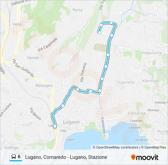 Percorso linea bus 6
