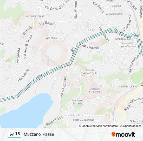 15 Bus Line Map