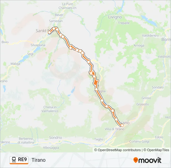 RE9 Train Line Map