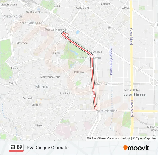 B9 Bus Line Map