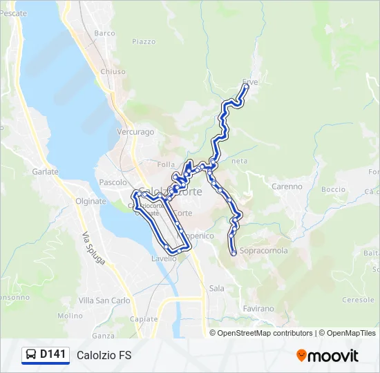 D141 Bus Line Map