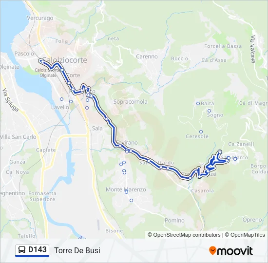 D143 Bus Line Map