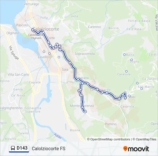 D143 Bus Line Map
