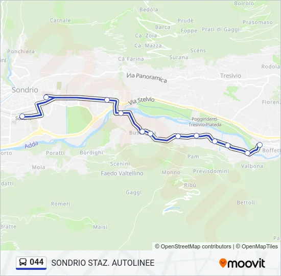 044 Bus Line Map