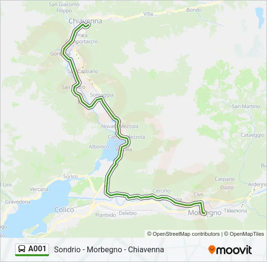 A001 Bus Line Map