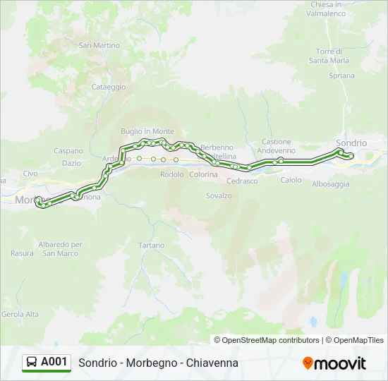 A001 Bus Line Map