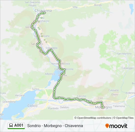 A001 Bus Line Map