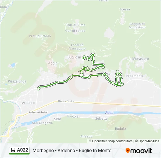 A022 Bus Line Map