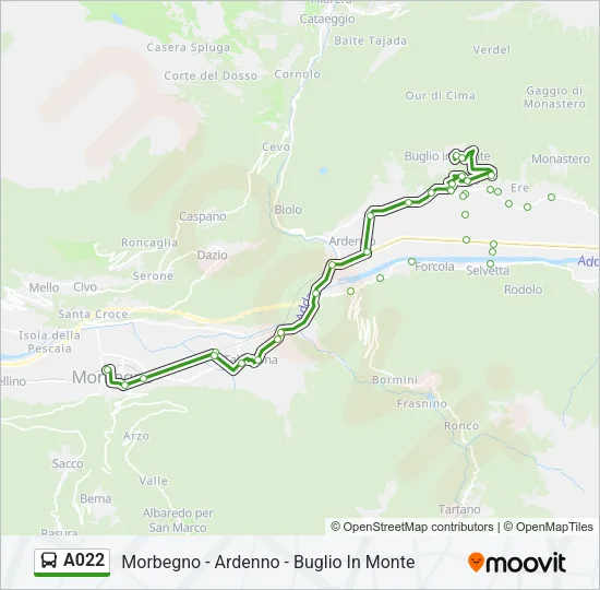 A022 Bus Line Map
