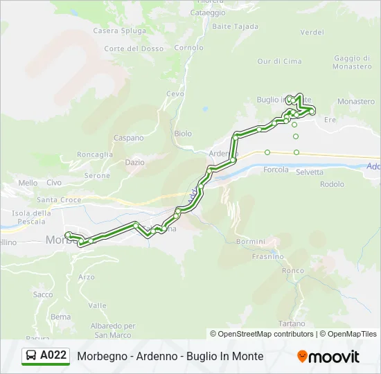 A022 Bus Line Map