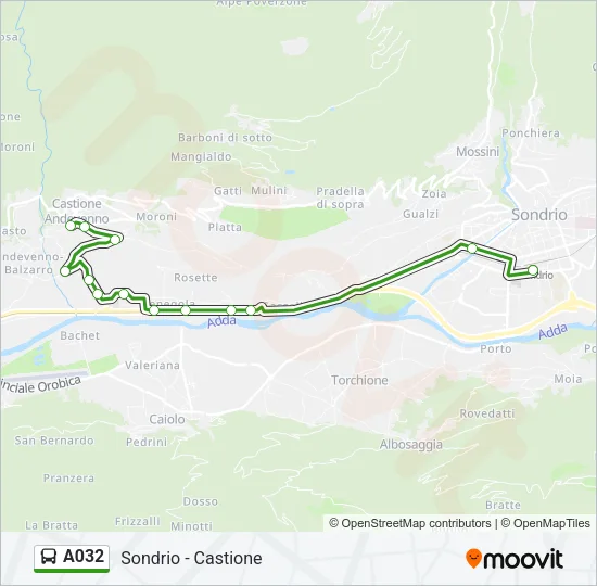 A032 Bus Line Map
