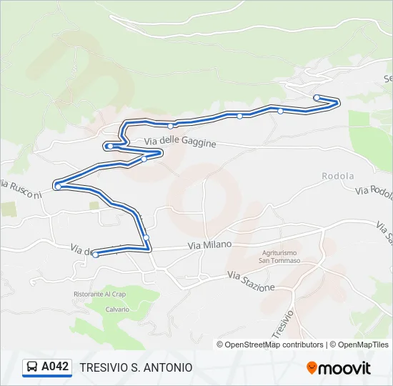 A042 Bus Line Map