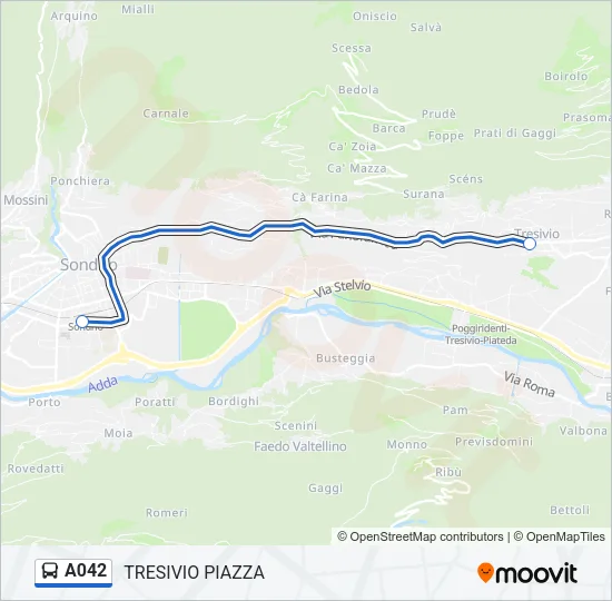 A042 Bus Line Map