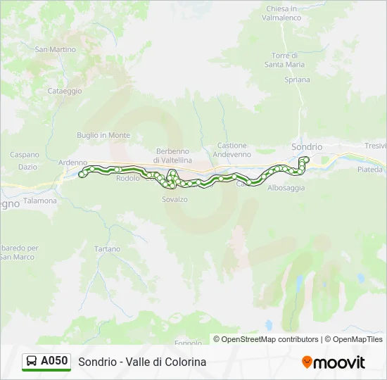 Percorso linea bus A050