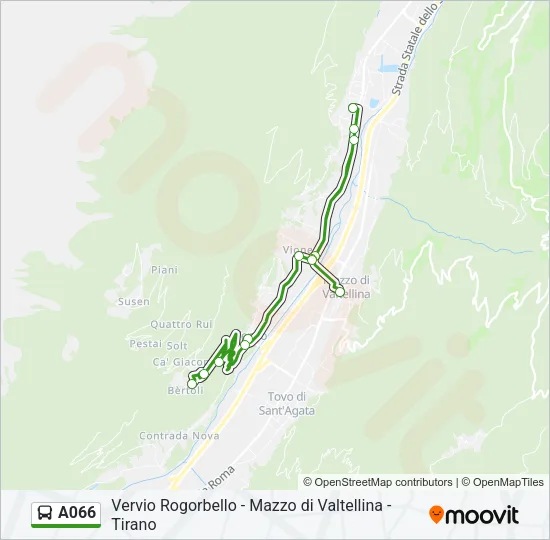 Percorso linea bus A066