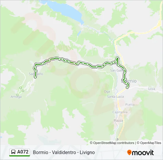 Percorso linea bus A072