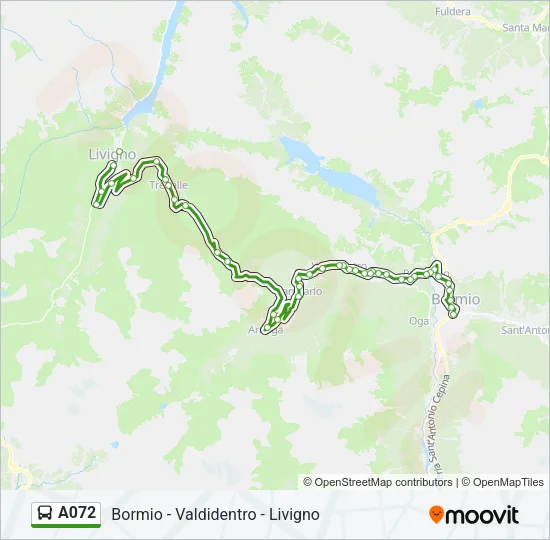 Percorso linea bus A072