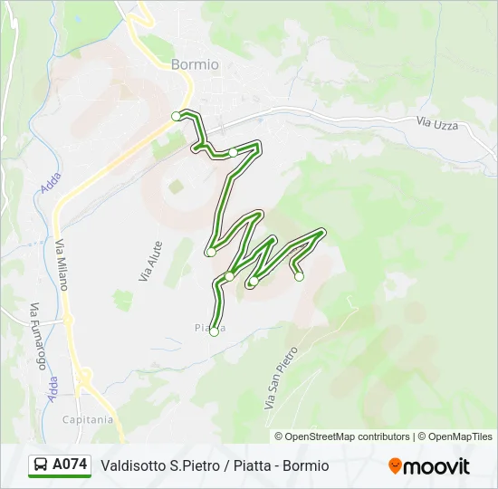 Percorso linea bus A074