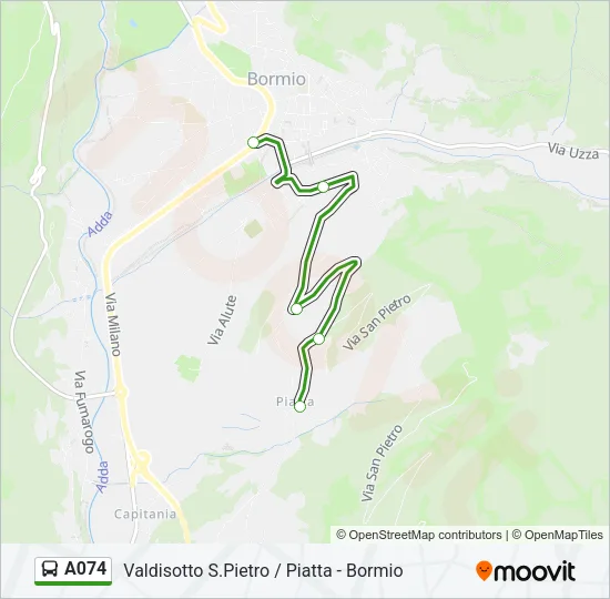 Percorso linea bus A074