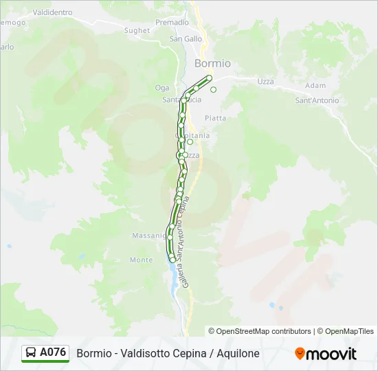 Percorso linea bus A076