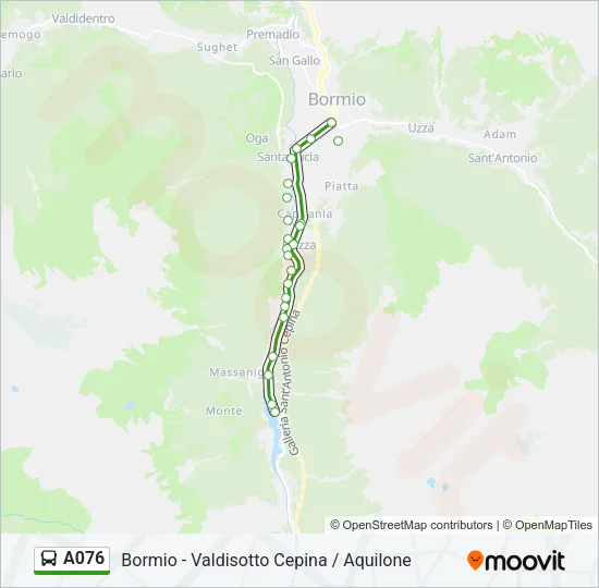 Percorso linea bus A076