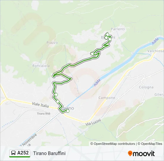 Percorso linea bus A252