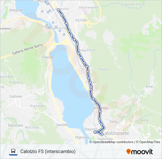 CALOLZIOCORTE | LECCO [SCOLASTICO] Bus Line Map