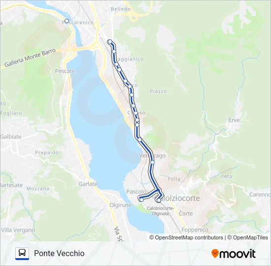 CALOLZIOCORTE | LECCO [SCOLASTICO] Bus Line Map