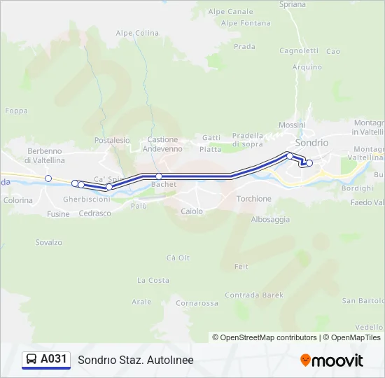 A031 Bus Line Map