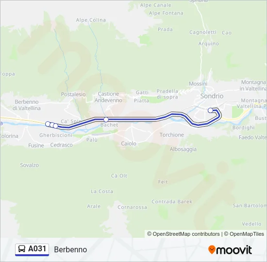 A031 Bus Line Map