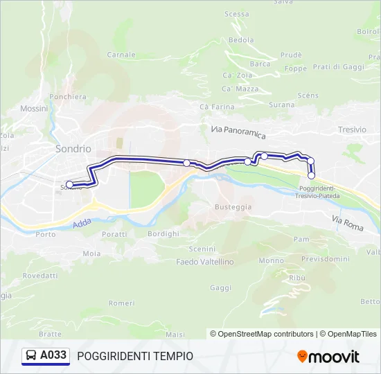 A033 Bus Line Map