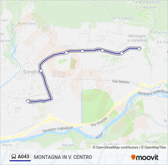 A043 Bus Line Map
